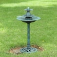 Outdoor Garden Bird Bath, 35 inch Pedestal Water Fountain and Birdbath