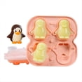thumbnail image 4 of Molde para Cubitos de Hielo de PingüIno, Bandeja para Cubitos de Hielo con Formas Divertidas, Haga 4 Lindas Bolas de Hielo de PingüIno para Bebidas, CóCteles, Café Helado, Rosa, 4 of 5