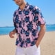 thumbnail image 2 of Camisa de manga corta para hombre, camisa hawaiana con estampado de coco Tropical y botones en la parte delantera, camisa con cuello vuelto Vintage, 2 of 8