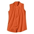 thumbnail image 2 of Ruyang Summer Tops for Women, Women's Button Down Shirt Sleeveless Basic Casual Solid Color Summer Shirt Top, 2 of 4
