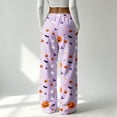thumbnail image 3 of Trgacdwlo Halloween Fleece Pj Pants Women Cat Pumpkin Print Flannel Wide Leg Sleeping Pants Women Festival Fall Winter Warm Pajama Pants Fuzzy, 3 of 5