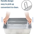thumbnail image 3 of Stainless Steel Rabbit Litter Box,Bunny Litter Pan with Widened Grid,Toilet Tray,Deep Waste Storage, 3 of 14