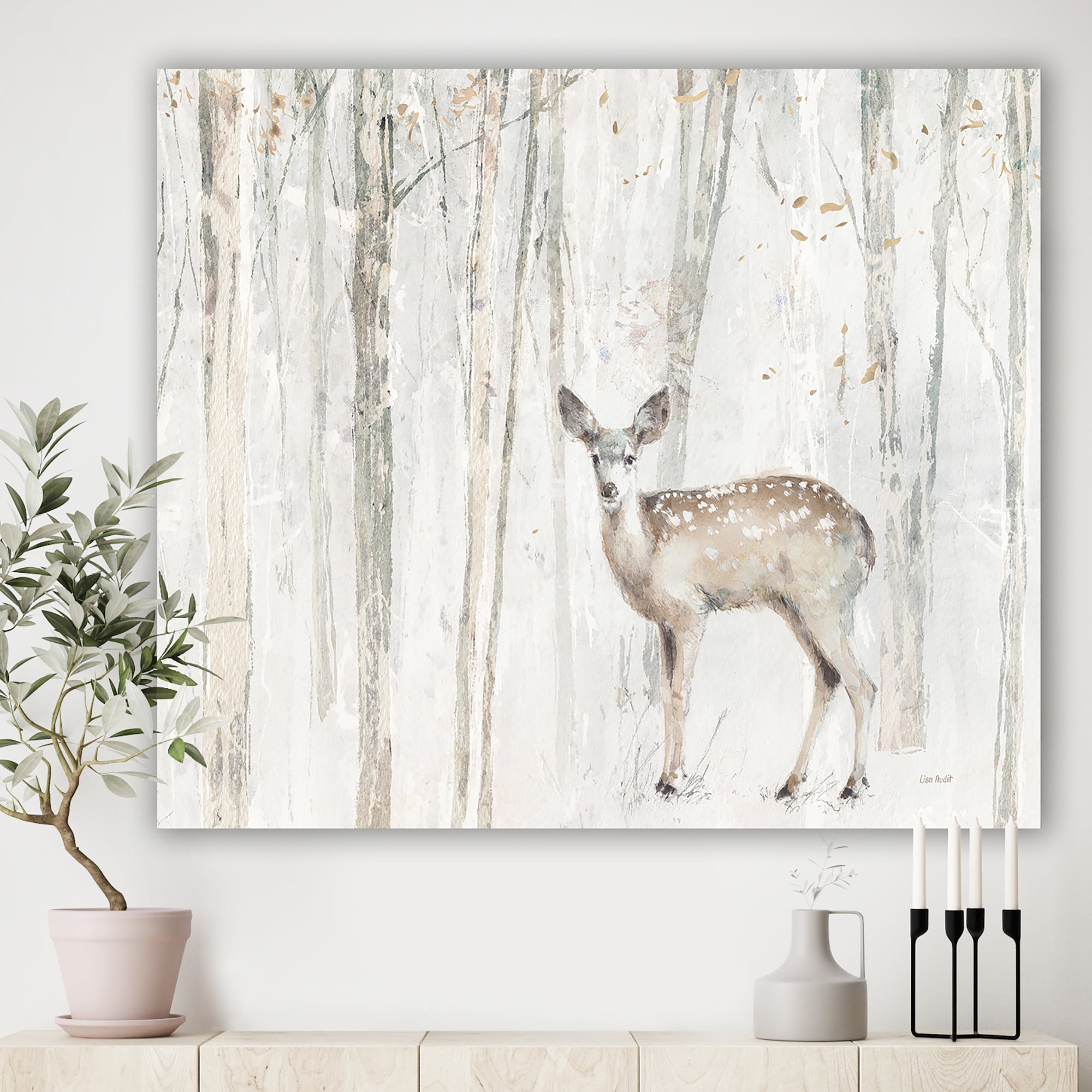 Designart 'A Woodland Walk into the Forest I' Modern Farmhouse gallery-wrapped Canvas