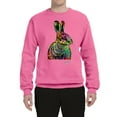 thumbnail image 2 of Wild Bobby, Colorful Rainbow Rabbit Animal Lover Unisex Crewneck Graphic Sweatshirt, Neon Pink, Small, 2 of 3