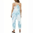 thumbnail image 5 of Odeerbi Kids Girls Summer Jumpsuit Tie-dye Bib Overalls Casual Sleeveless Rompers Long Pants with Pockets 5-14 Years Light Blue, 5 of 6