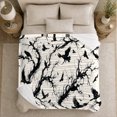 thumbnail image 5 of Eerie Raven Tree Silhouette, Festive autumn celebration Scene, Warm Flannel Blanket for Living Room and Reading Nook with Detailed Artwork, Art Lovers autumn celebration Gift, Festive Home Decor, 5 of 9