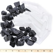DANCING BEAR'S ROCKS Black Tourmaline & Selenite Combo Pack (1 LB Each) Bulk Rough Raw Natural Stones