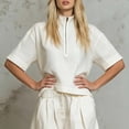 thumbnail image 4 of Cagogo Women's 2 Piece Set Casual Summer Matching Lounge Sets Loose Short Sleeve Crew Neck Tops Comfy Pants Tracksuits Loungewear Travel Airport Outfit Clothes, White XL, 4 of 9