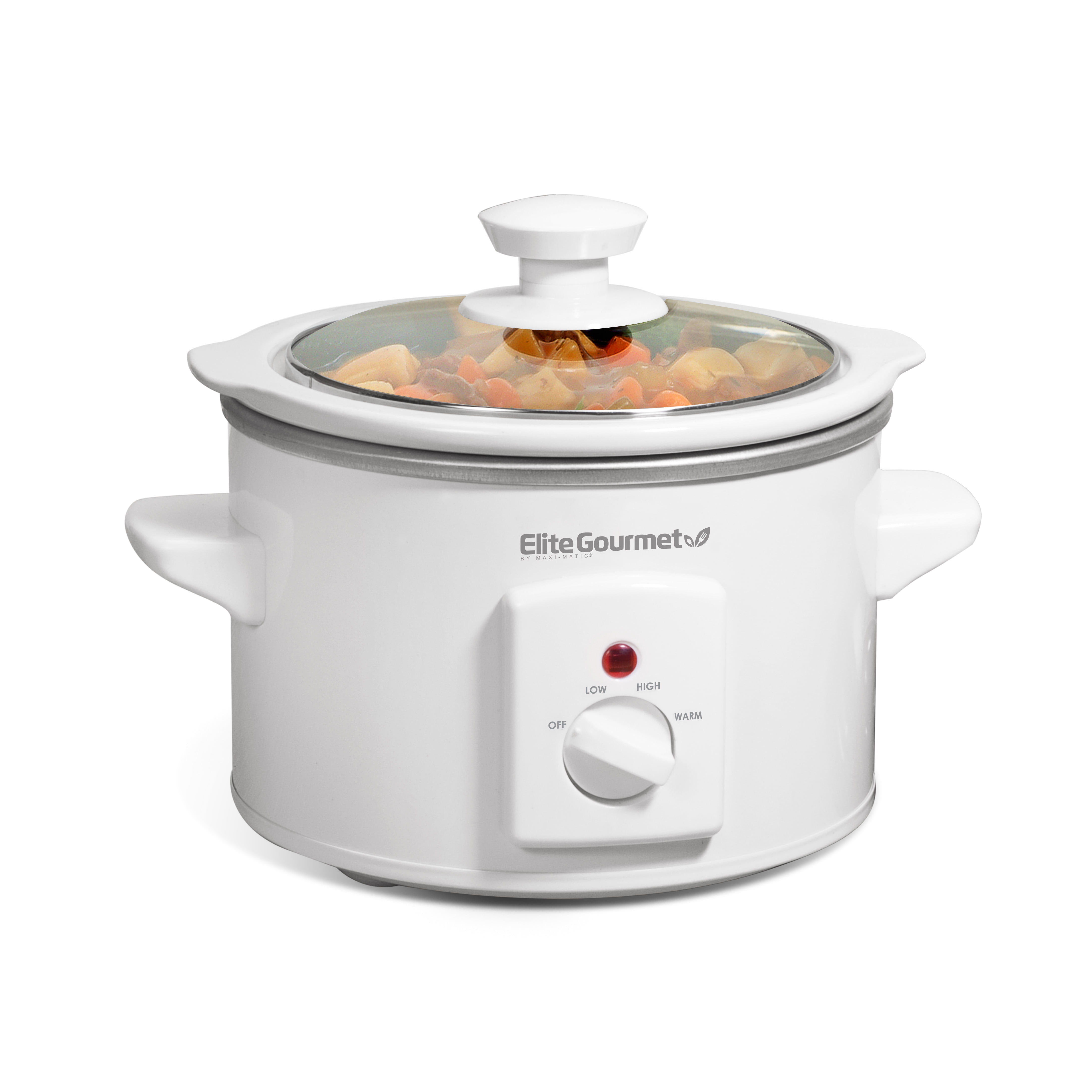 Elite Cuisine MST250XW 1.5Quart Round Slow Cooker, White