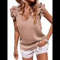 thumbnail image 3 of Camisas Informales Elegantes para Mujer, Blusas de Trabajo Sin Mangas con Cuello en V, Blusas Informales de Negocios para Verano 2025 Azul M, 3 of 9