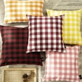 thumbnail image 3 of Checkers Series Square Decorative Throw Pillow Covers, Classic Retro Plaids, 18"x18", Yellow/White, Set of 2, 3 of 5