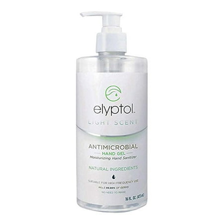 Antimicrobial Hand Sanitizer Elyptol Antimicrobial Moisturizing Hand Sanitizer Light Scent Gel With All Natural Ingredients, 16 Oz ()