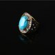 thumbnail image 4 of Patrón de de de imitación azul turquesa Tallado s de fiesta nupciales Unisex 18 mm - Zulema Anillo del Rhinestone de la turquesa, 4 of 7