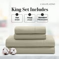 thumbnail image 3 of Casa Platino 100% Cotton Percale King Sheets Set – Breathable Luxury Hotel Style, Low Pill Machine Washable, Fully Elasticized 15" Cotton King Fitted Sheet – Taupe, 3 of 8