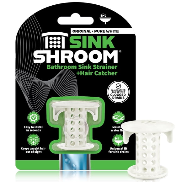 Protector de desagüe para lavabo SinkShroom TubShroom, atrapa pelos, blanco