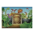 thumbnail image 1 of Zoo Cutting Board, Dinosaurs Living in Park Cartoon Prehistoric Wildlife Forest Trees Door Illustration, Decorative Tempered Glass Cutting and Serving Board, Small Size, Multicolor, by Ambesonne, 1 of 1