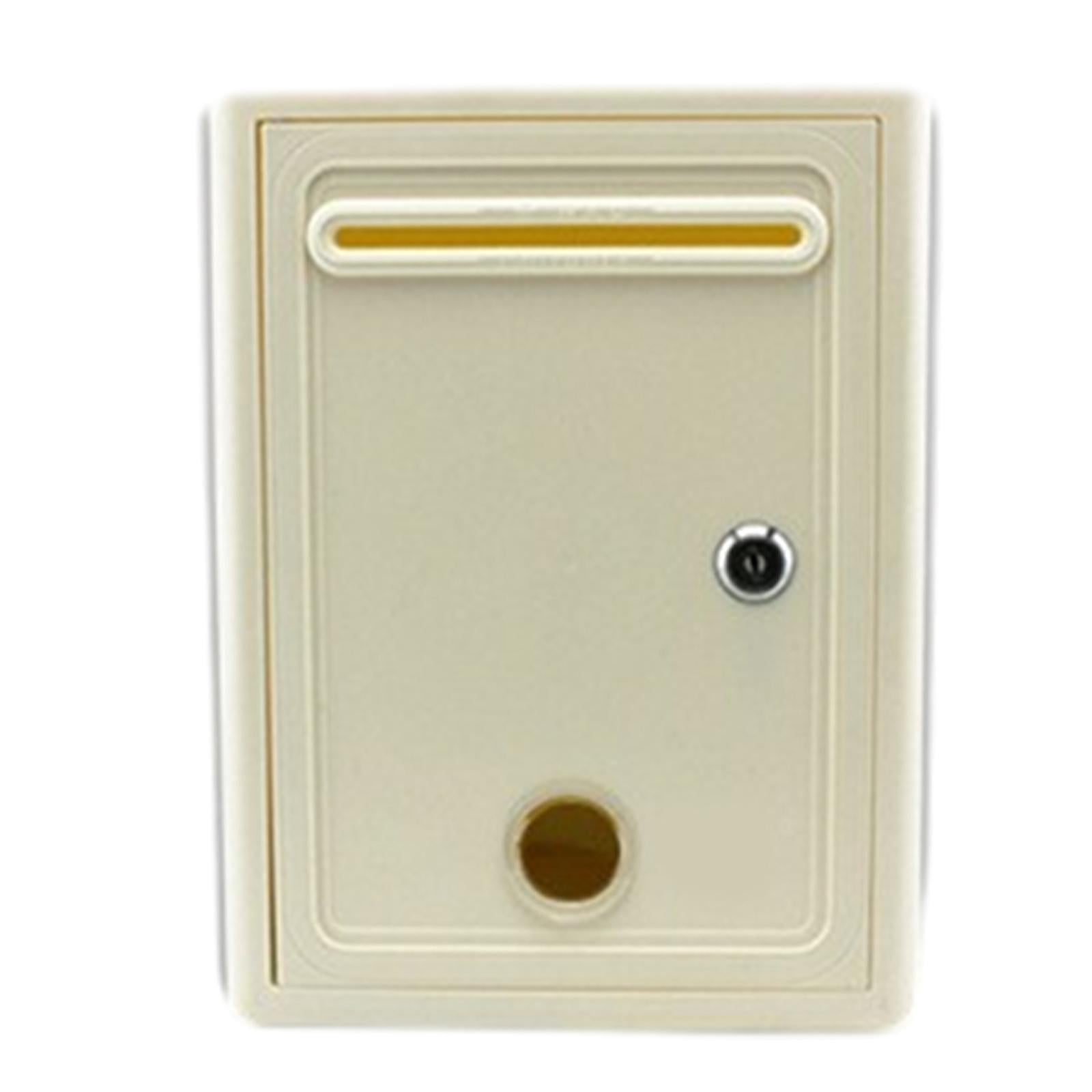 Baoblaze Mailbox Locking Ballot Box Wall Mounted with Window Complaint Box White