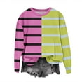 thumbnail image 3 of EINCcm Womens Striped Oversized Sweater 2024 Crew Neck Long Sleeve Color Block Casual Loose Pullover Top, 3 of 3