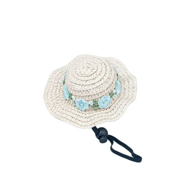 Pet Mini Straw Hats Non Slip, ZZkhGO Handmade Natural Straw Pet Hats for Dogs Cats, Cute Elegant Dollhouse Miniature Hat for Pet Collection Gifts
