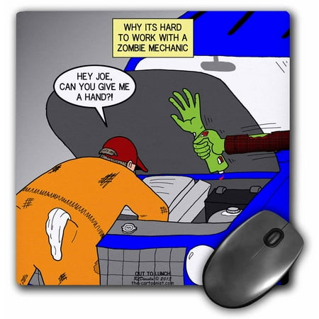 3dRose Zombie Auto Mechanic Practical Jokes, Mouse Pad, 8 by 8