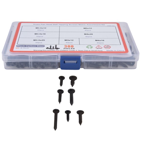 Screw Assortment Kit, Clear Thread Standard Sizes Hardware Fasteners Self Tapping Screws Wear For Machinery Repair