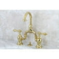 thumbnail image 2 of Kingston Brass KS7992AL English Country Bathroom Bridge Mounted Faucet, Polished Brass, 2 of 4