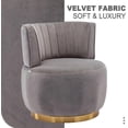 thumbnail image 4 of Tabaray Swivel Barrel Chair,Mid Century Modern Accent Chair,Fluffy Velvet Upholstered Comfy Armchair,Round Sherpa Chair with Gold Base for Nursery,Living Room,Bedroom,Office,Waiting Room, Grey, 4 of 17
