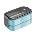 thumbnail image 2 of Lunch Container Microwave Safe Double-layered Large Capacity Lunch BPA Free Grids Bento Food Storage Container Outdoor Supplies, 2 of 8