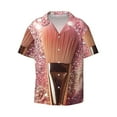 thumbnail image 2 of Lsque Makeup Brush on Pink Glitter print Men's Cuban Collar Short Sleeve Shirt Summer Beachwear Casual Button Down Fashionable Vacation Leisure Shirt-Large, 2 of 7