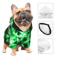 thumbnail image 3 of Fotbe Green Tie Dye Sudadera con Estampado para Perros Pequeños – Suéter con Capucha para Mascotas, Tela Suave de Forro Polar con Bolsillo-XX-Large, 3 of 7
