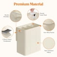 thumbnail image 2 of Cesto de ropa Lifewit Triple con tapa y 3 bolsas, 160 L, color blanco, 2 of 6