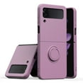 thumbnail image 1 of SaniMore Case for Samsung Galaxy Z Flip 3 6.7" 2021, Shockproof TPU Backplane & Hidden 360 Degree Rotating Kickstand Magnetic Car Mount Shock Absorption Anti-fall Full-protective Shell, Lightpurple, 1 of 8