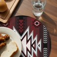 thumbnail image 3 of Red Black Round 15 Inch Placemats Set of 6, Southwest Geometric Aztec Farmhouse Tribal HeatResistant Non Slip Place Mats for Dining Table, Wipeable Braided Kitchen Table Mats for Housewarming, 3 of 9