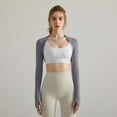 thumbnail image 2 of SWSMCLT Women's Cropped Shrug Bolero Tops Workout Long Sleeve Sun Protection Lightweight Bolero Grey 14, 2 of 4
