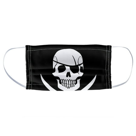 Pirate Skull Crossed Swords Jolly Roger 1-Ply Reusable Face Mask Covering, Unisex