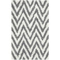 thumbnail image 7 of SAFAVIEH Giuseppe Chevron Shag Area Rug, Ivory/Grey, 11' x 15', 7 of 7