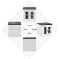 thumbnail image 4 of Yeshouse Aparador con espacio de almacenamiento, vitrina con puertas de cristal, toma de corriente integrada, placa superior negra con relieve, para cocina, barra de café, despensa, sala de estar, 4 of 7