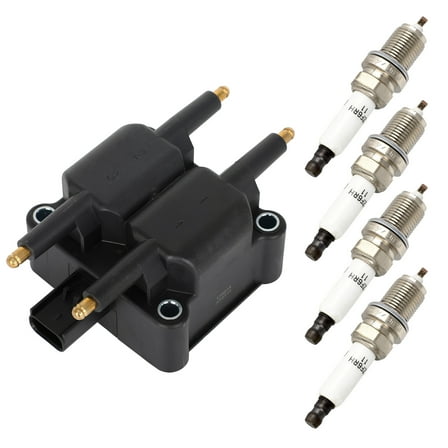 cciyu 1 ignition coils wilth 4 iridium Spark Plugs,for Chrysler PT Cruiser 2.4L 2001 2002 2003 UF403 5C1089 UF-410