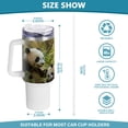 thumbnail image 3 of Pandas Bamboo Leaves Sunlight 40 oz Tumbler with Handle Insulated&nbsp;Travel Mug&nbsp;Lid Straw Leak Proof Steel Vacuum Water Bottles Glasses Fits in Car Cup Holder, 3 of 7