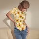 thumbnail image 3 of Fotbe Coffee Plaid Sunflower Body de Mujer con Cuello Redondo y Mangas Cortas, Sin Mangas Ajustado, Suave, Cómodo y Básico-Small, 3 of 7