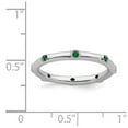 thumbnail image 5 of 925 Sterling Silver Stackable Expressions Created Emerald Ring Size: 9; for Adults and Teens; for Women and Men, 5 of 5