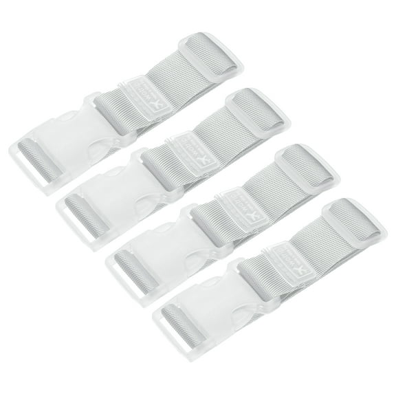 4 Pack Add A Bag Luggage Strap, 4-12 Inch Adjustable Suitcase Belt Travel Accessories, Luggage Connector for Carry-on Baggage, Gray