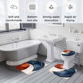 thumbnail image 5 of Navy Blue Burnt Orange Bath Mat 3 Piece Bathroom Rug Set, Modern Boho Art Geometric Non Slip Bath Rug Contour Mat and Toilet Lid Cover, Absorbent Shower Mats Soft Bath Rugs and Mats Sets, 5 of 8