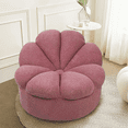 thumbnail image 3 of Magshion Livingroom Soft Mohair Blooming Flower Lazy Sofa, Bedroom Floor Gaming Couch, Upholstered Cushion Padded Accent Chair, Rosewood Pink, 3 of 8