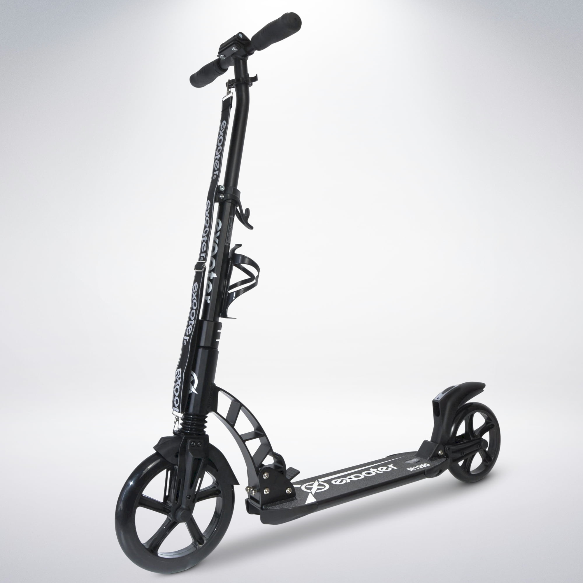 EXOOTER M1950BK Manual Adult Kick Scooter With Dual Suspension Shocks
