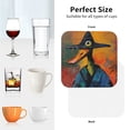 thumbnail image 6 of Lsque Abstract Funny Duck Pattern 4" Drink Coasters Set of 4, PVC Leather Absorbent Coasters, Table Coaster Set Decorative Coffee Cup Coasters Housewarming Gift -Square, 6 of 6