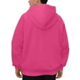 thumbnail image 4 of Domuza Mens Hoodies Casual Fashion Long Sleeve Drawstring Hooded Sweatshirt Fall Winter Basic Essential Raglan Hooded Pullover with Kanga Pocket Hot Pink 3XL, 4 of 7