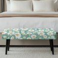 thumbnail image 4 of FKELYI Green Daisy Flower Print Dining Bench Cover for Bedroom Bench Seat Cushion Slipcover with Elastic Band Washable Furniture Protector for Living Room, 4 of 7
