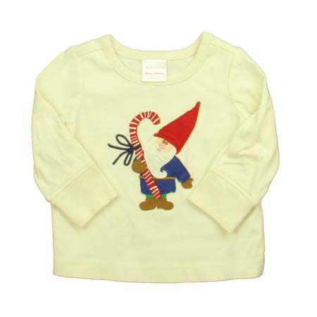 

Pre-owned Hanna Andersson Unisex White | Red Elf Long Sleeve T-Shirt size: 12-18 Months