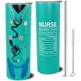 thumbnail image 1 of Vaso de enfermera con tapa y pajita de acero inoxidable de 20 oz, vaso delgado de enfermera con aislamiento, botella de agua, taza de viaje, regalo de enfermera para mujeres, 1 of 6